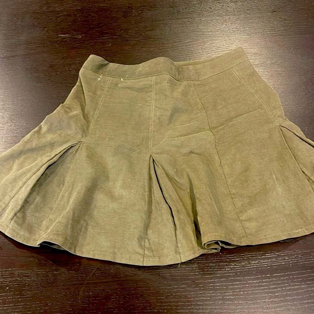 Green corduroy skirt